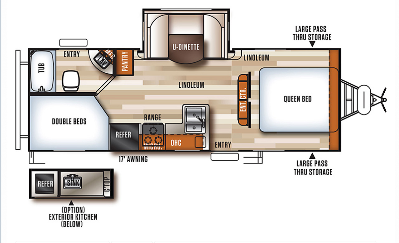 2018 FOREST RIVER VIBE 254DBHXL, , floor-plans-day image number 0